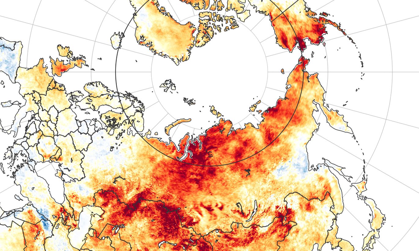 Аномальная жара и пожары в Сибири на снимках NASA