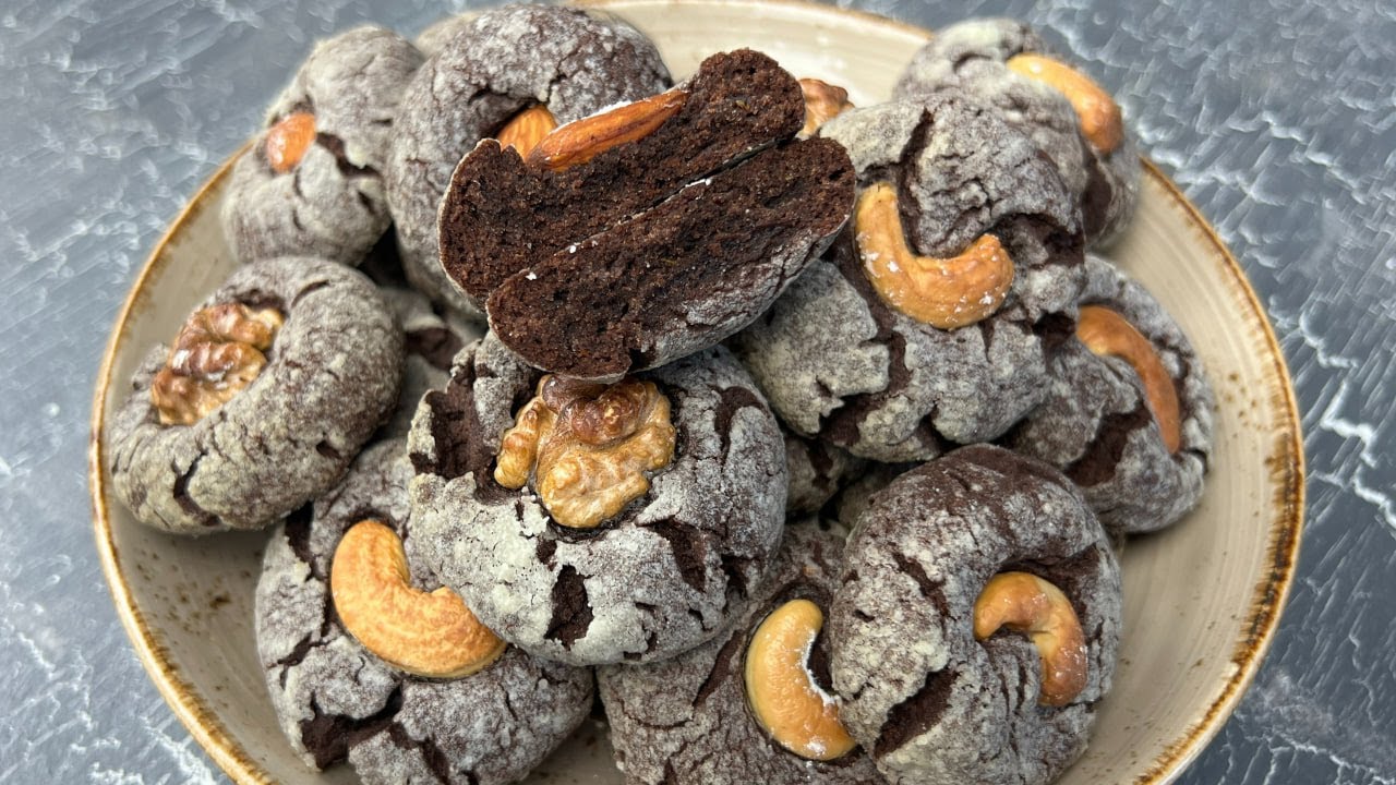 Рецепт шоколадно-апельсинового печенья с орехами