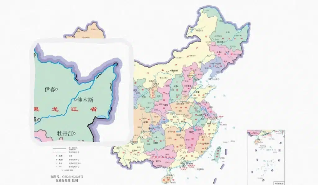 В новом выпуске географических карт на 2023 год "Картографический сервис стандартных карт" китая обозначил Большой Уссурийский остров полностью китайской территорией