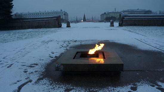 Ночью на Марсовом поле: мужчина залил вечный огонь в Петербурге
