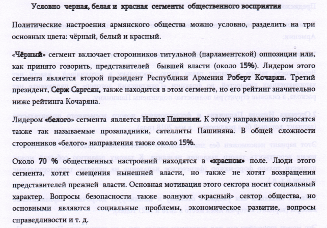 Три условных цвета армянского общества