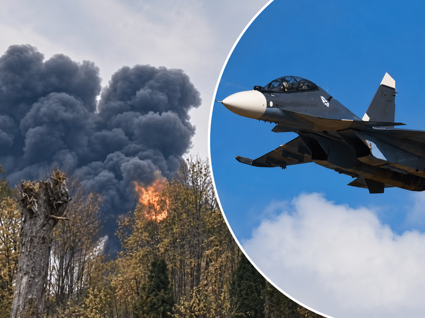 Крушение истребителя Су-30 в Калининградской области: экипаж выжил при падении борта